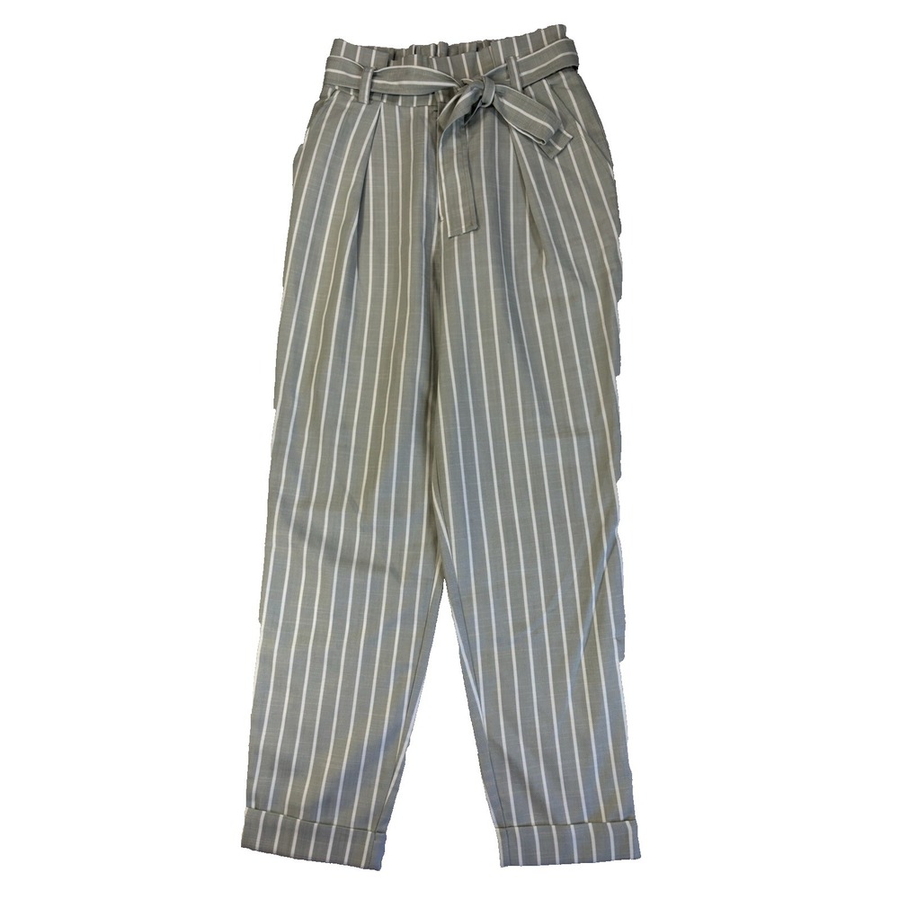 Forever 21 Women's XS‎ Sage Striped Paperbag Pants Relaxed BOHO Spring Preppy